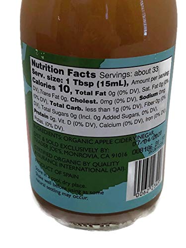 Trader Joe’s Organic Raw Apple Cider Vinegar with Mother Unpasteurized and Unfiltered