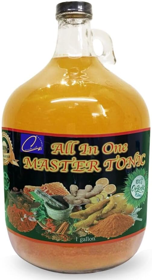 128oz| Kosher| Natural apple cider vinegar | All in One Master Tonic Shots cinnamon, cloves, lemon, ginger, turmeric, cayenne pepper, honey, water |USDA Certified Organic |Fire Cider