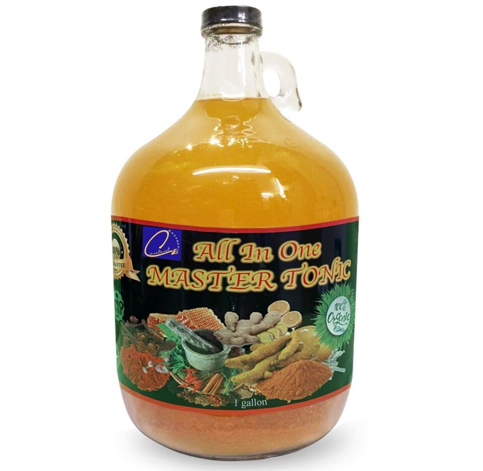 128oz| Kosher| Natural apple cider vinegar | All in One Master Tonic Shots cinnamon, cloves, lemon, ginger, turmeric, cayenne pepper, honey, water |USDA Certified Organic |Fire Cider
