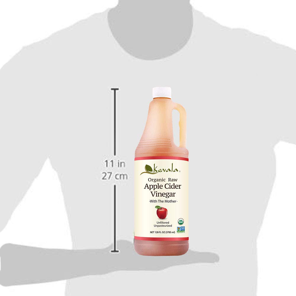 Kevala Organic Raw Apple Cider Vinegar – With Mother, USDA Certified, Salad Dressing, Non-GMO, Kosher, Fresh Apples, Unfiltered, Gluten Free, 35oz