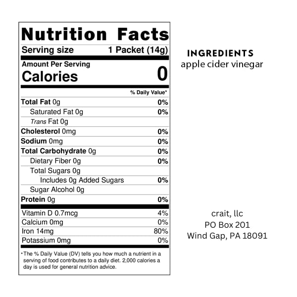 Apple Cider Vinegar Packets – ACV Individual Packets, Single Serve Apple Cider Vinegar Individual Packets 50 Pack Morning Drink Packets of ACV with the Mother (0.5 Ounce or 1 TBSP Per Packet)