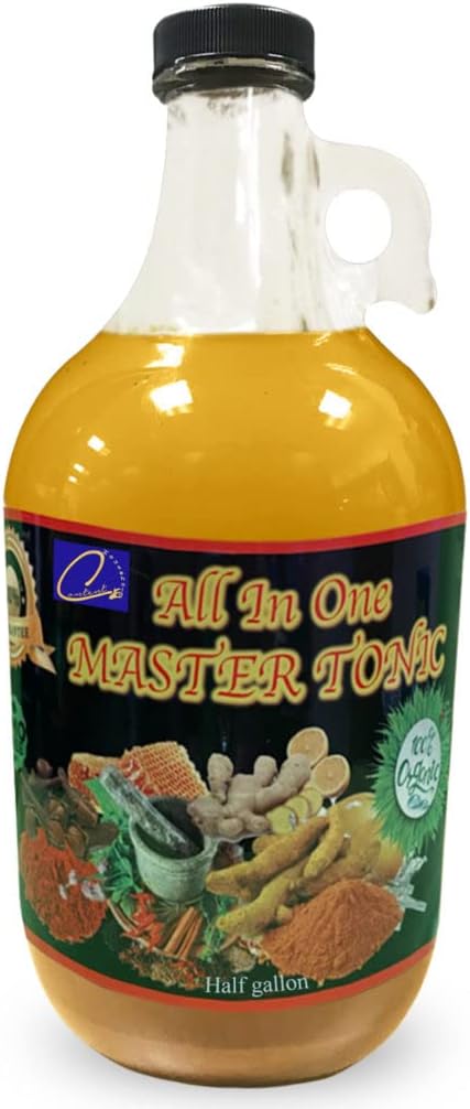 64oz Kosher| Halal | Natural apple cider vinegar | All in One Master Tonic Shots cinnamon, cloves, lemon, ginger, turmeric, cayenne pepper, honey, water | USDA Certified Organic | Fire Cider