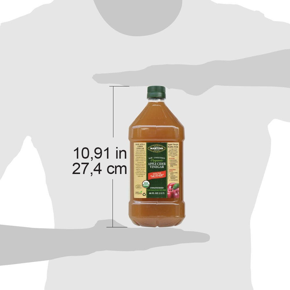 Organic Apple Cider Vinegar With The Mother 68 oz -100% USDA Certified Organic - Raw, Unfiltered