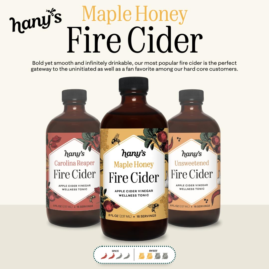 Hany's Harvest Fire Cider – 16 fl oz Glass Bottle | All-Natural, Small-Batch, Handcrafted, Non-GMO, Gluten-Free