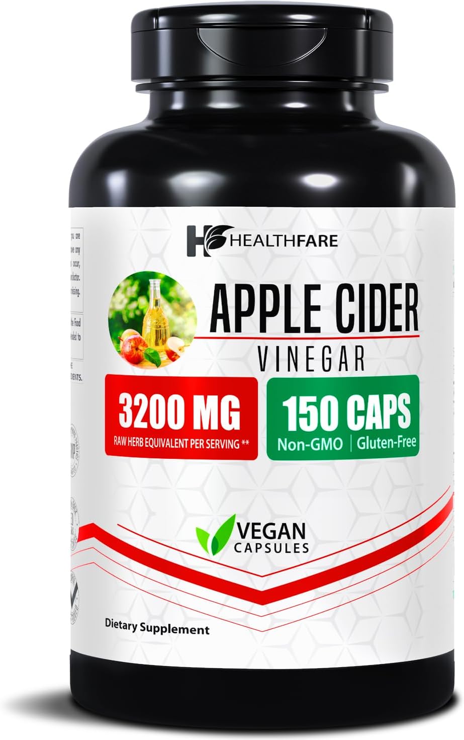 Apple Cider Vinegar Capsules 3200mg | 150 Vegan Capsules | Maximum Strength ACV Supplement | Natural Cleanse Support | Non-GMO & Gluten-Free | Made in USA