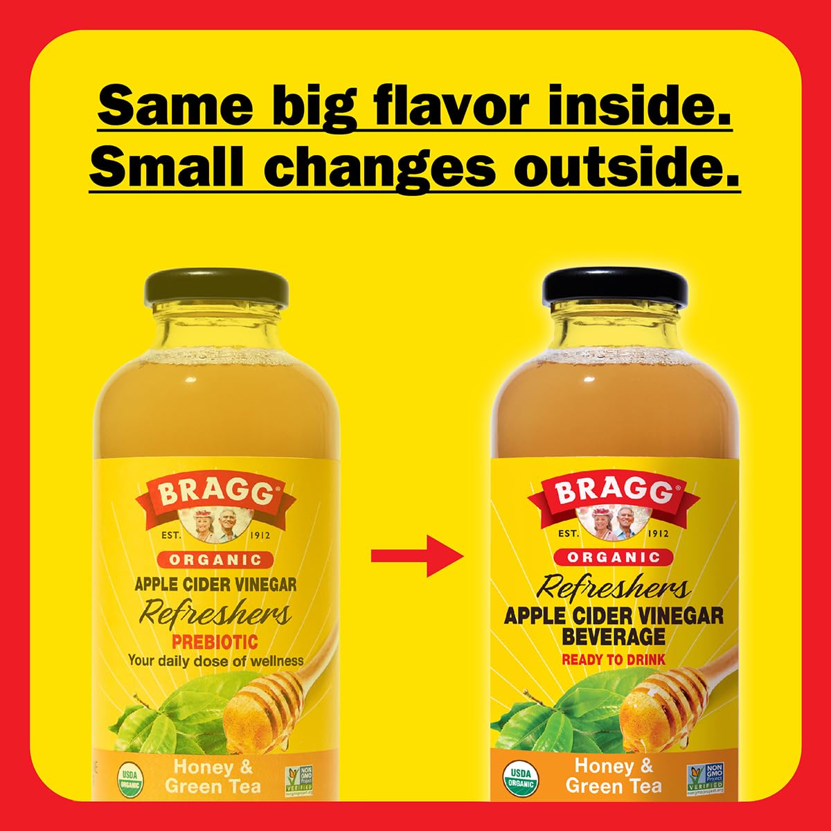 Bragg Honey and Green Tea Apple Cider Vinegar Refresher - (2 Pack) 16 fl oz - Raw and Unfiltered
