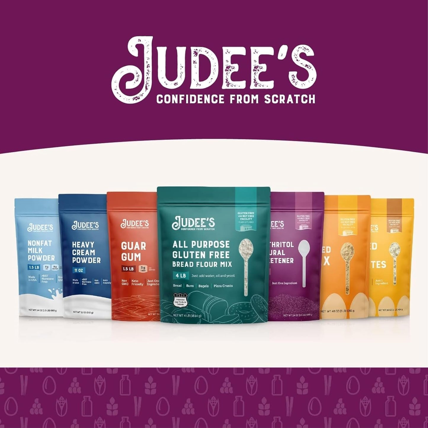 Judee's Apple Cider Vinegar Powder 12 oz - Gluten-Free and Nut-Free - Keto-Friendly and Great for Baking and Cooking - Add to Marinades, Glazes, Dry Rubs, and More