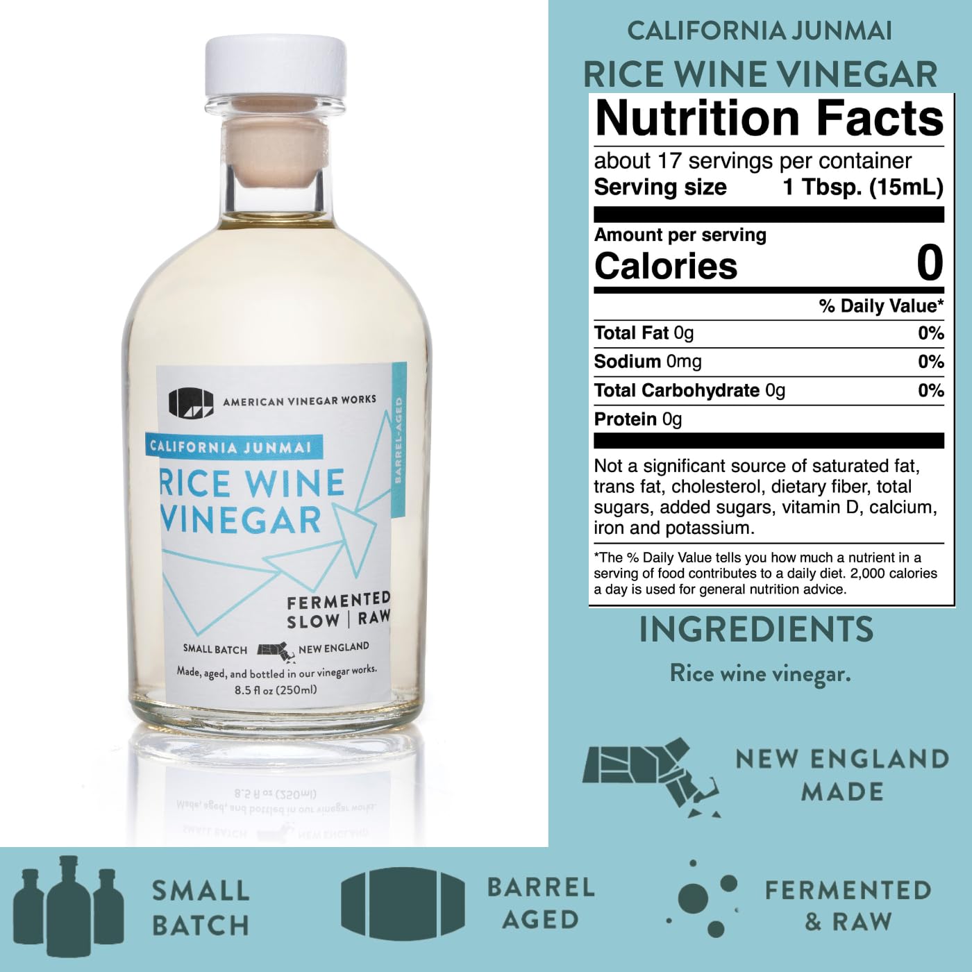 American Vinegar Works - Essentials Kitchen Vinegars - Includes Apple Cider, Red Wine, Rice Wine, and Chardonnay Wine Vinegars - Packed in a Custom Box - Great for Gifts - 8.5 oz Bottles - 4 Pack