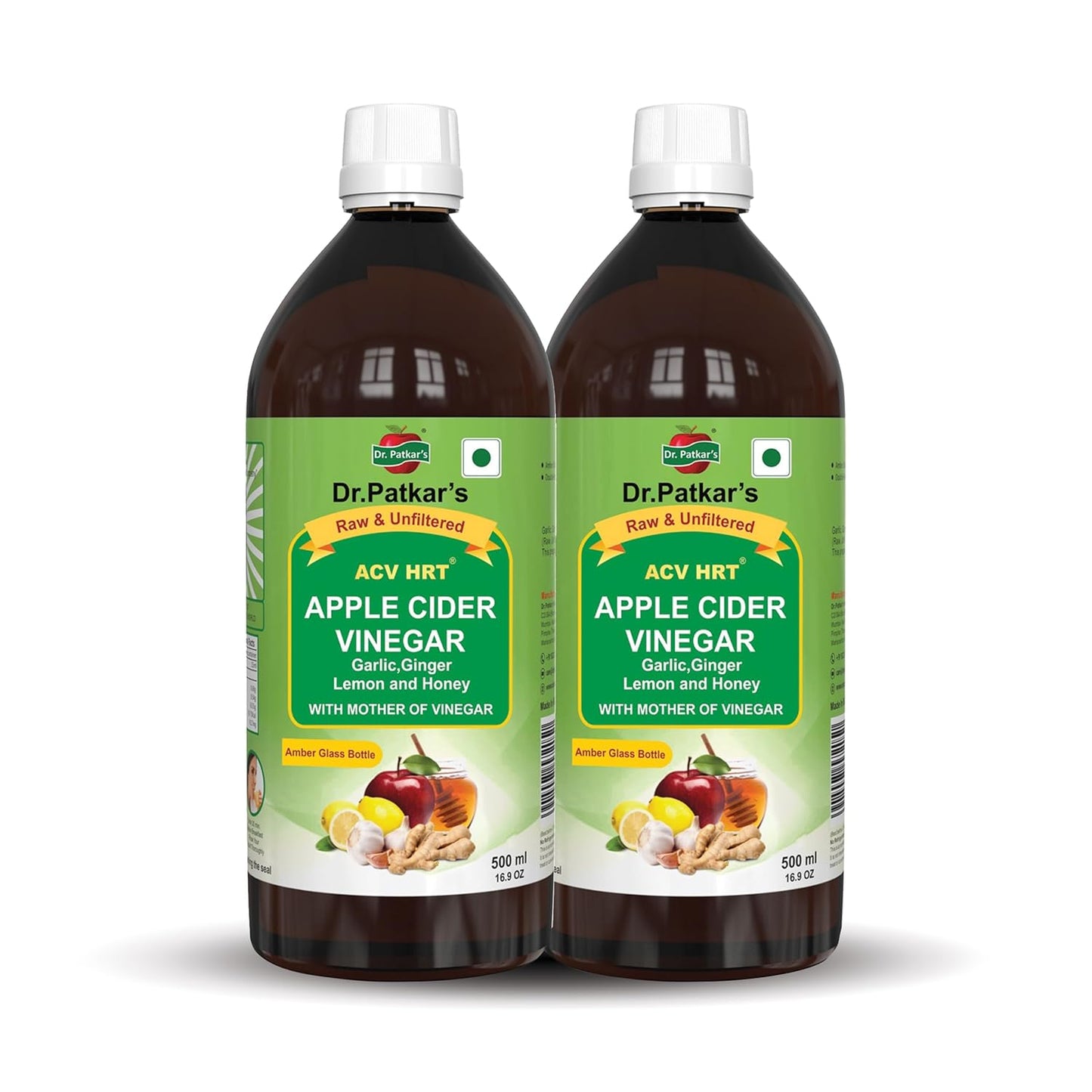 Dr. Patkar's Apple Cider Vinegar Garlic,Ginger,Lemon And Honey (Pack Of 2)(500 Ml)