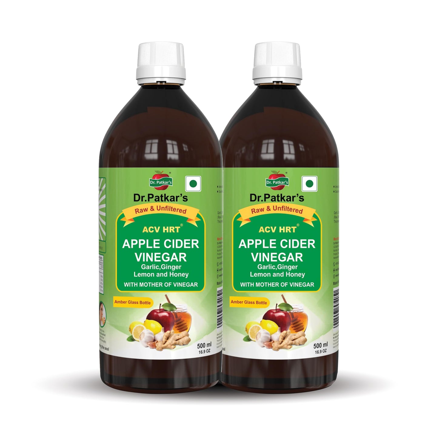 Dr. Patkar's Apple Cider Vinegar Garlic,Ginger,Lemon And Honey (Pack Of 2)(500 Ml)