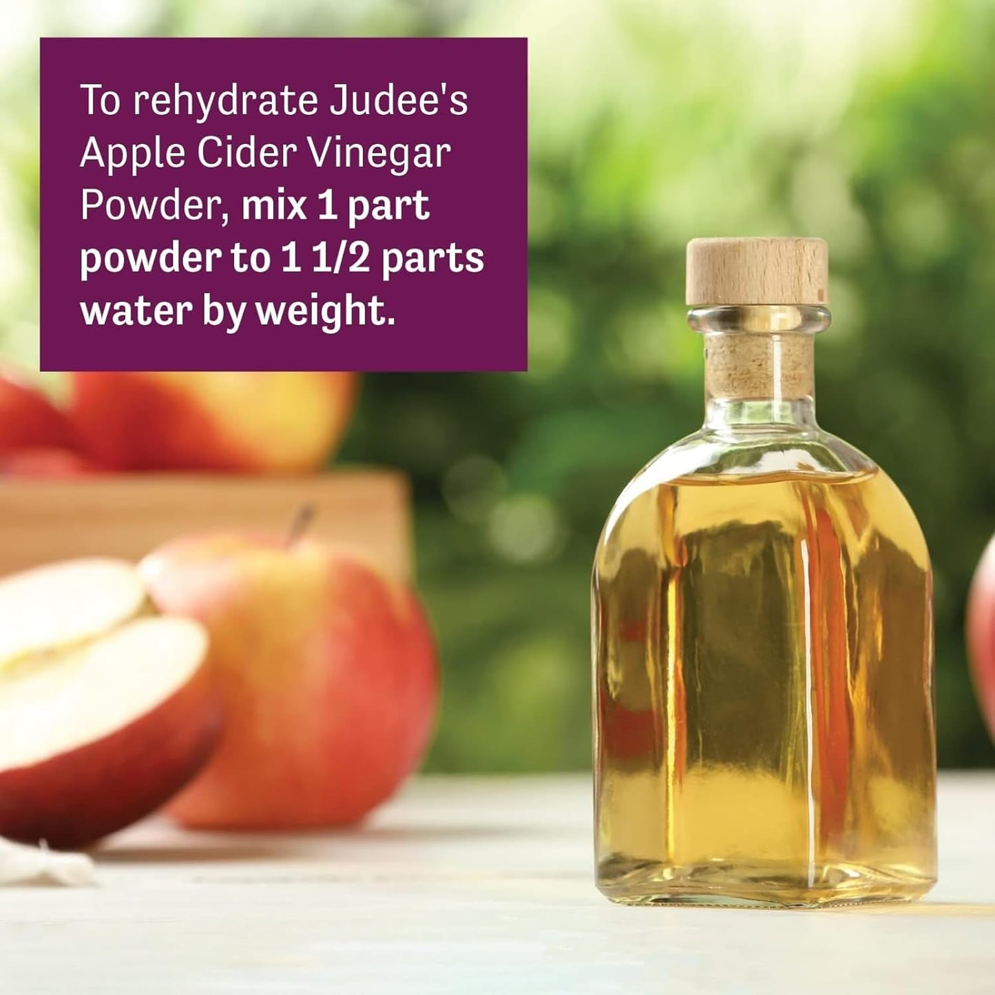 Judee's Apple Cider Vinegar Powder 12 oz - Gluten-Free and Nut-Free - Keto-Friendly and Great for Baking and Cooking - Add to Marinades, Glazes, Dry Rubs, and More