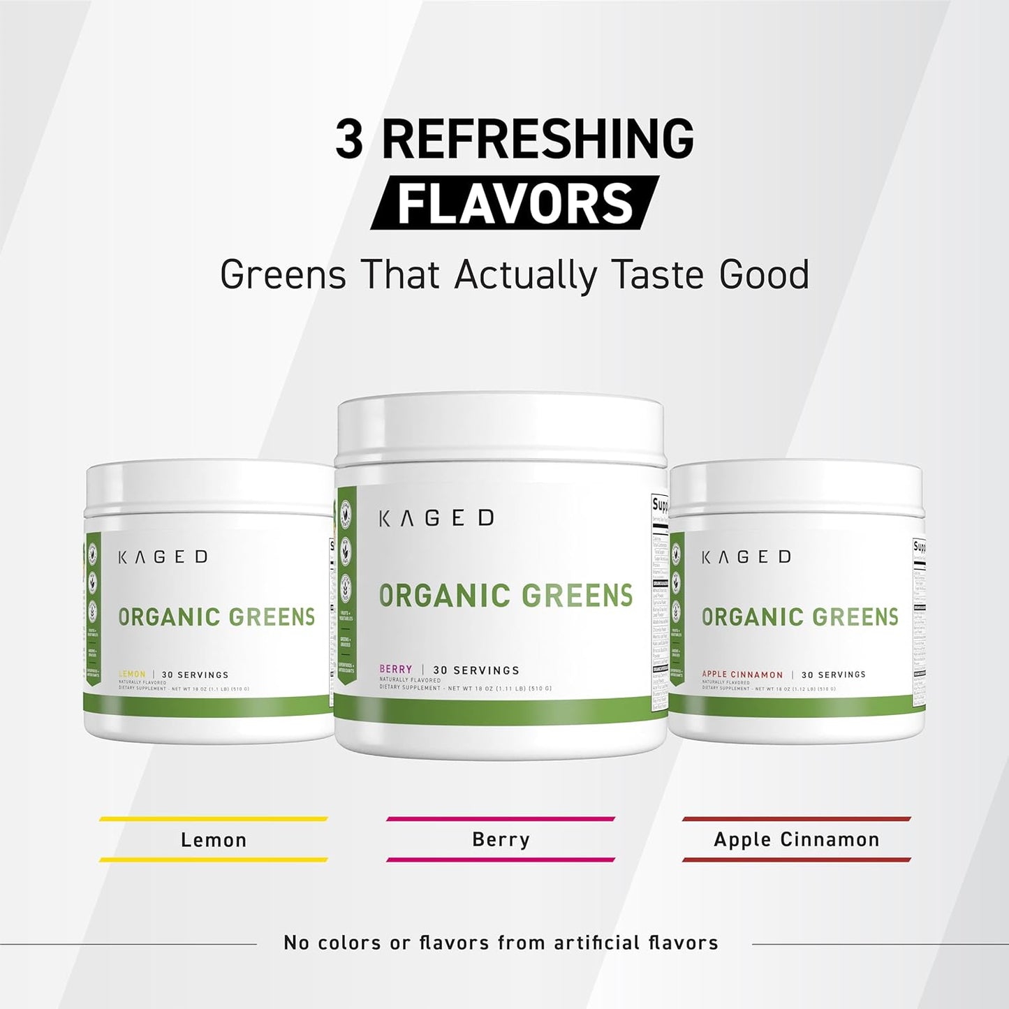 Kaged Organic Greens Superfood Powder, Outlive100 Apple Cinnamon, Supergreens, Apple Cider Vinegar, Ashwagandha, 30 Servings