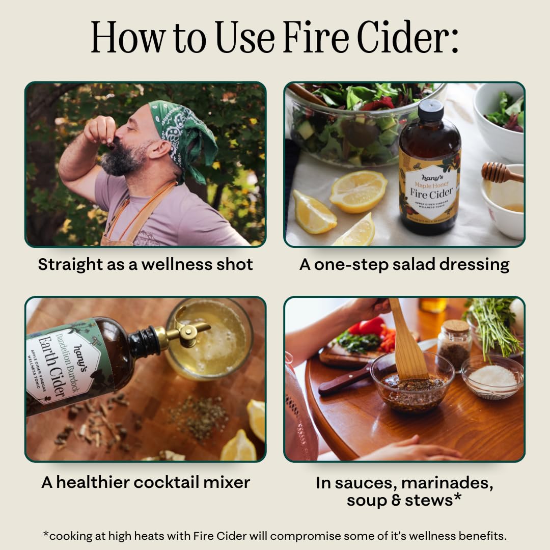 Hany's Harvest Fire Cider – 16 fl oz Glass Bottle | All-Natural, Small-Batch, Handcrafted, Non-GMO, Gluten-Free