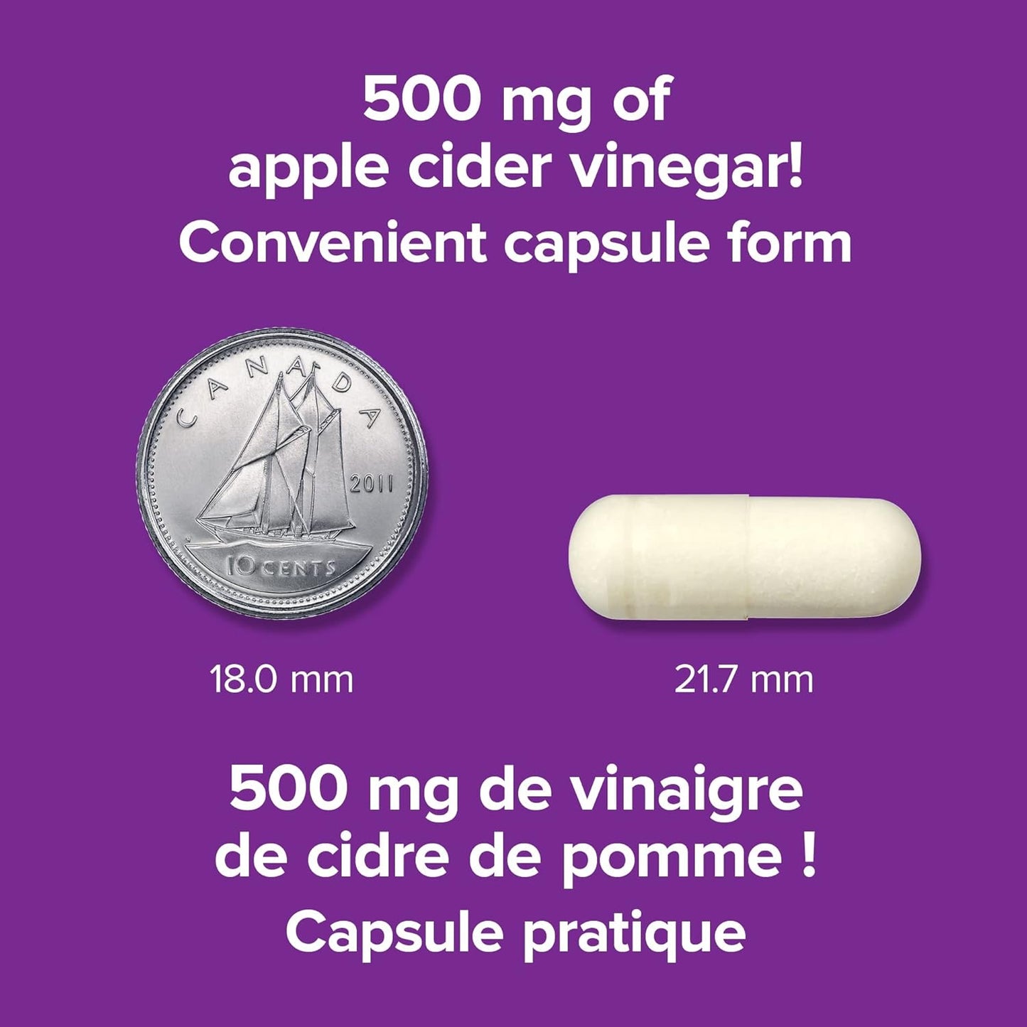 Webber Naturals Apple Cider Vinegar 500 mg, 240 Capsules