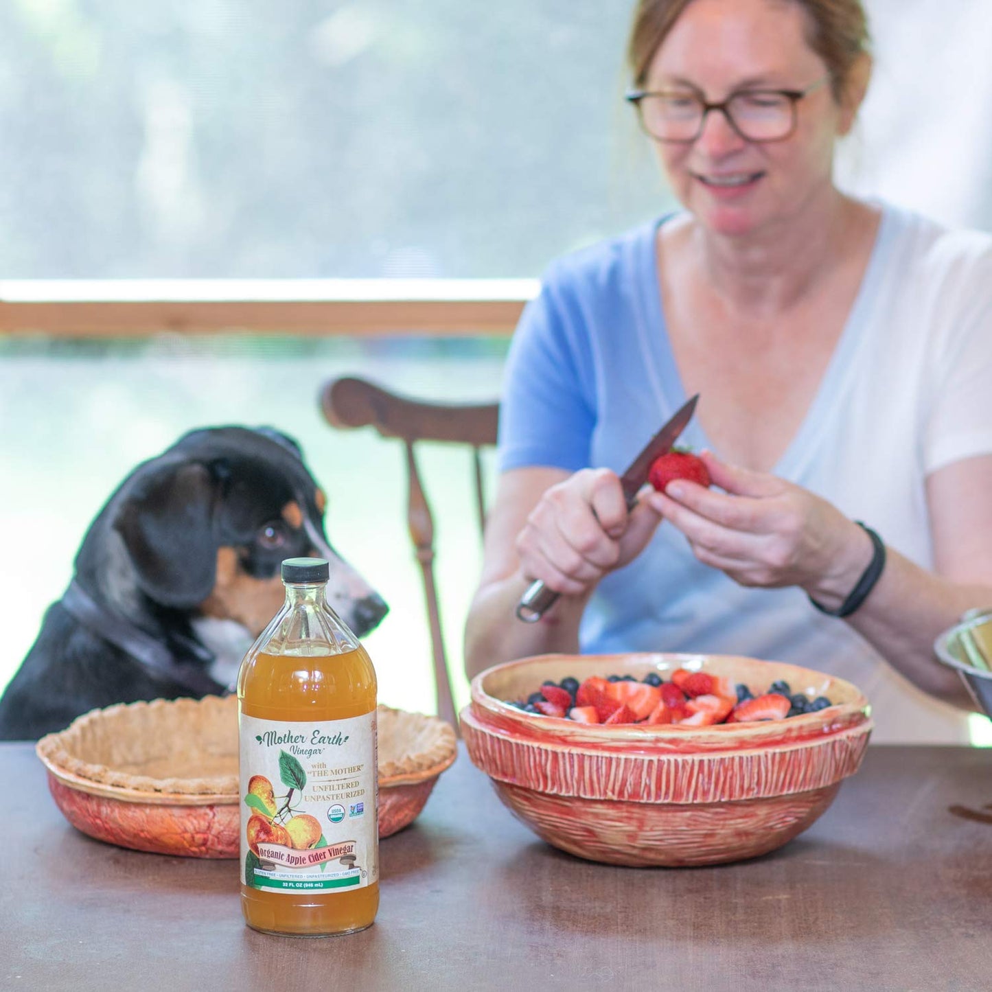 Mother Earth, Organic Apple Cider Vinegar with The Mother, Fresh Pressed Organic Apples, OACV, ACV, Raw, Unpasteurized, Unfiltered (1/16oz Glass Bottle)