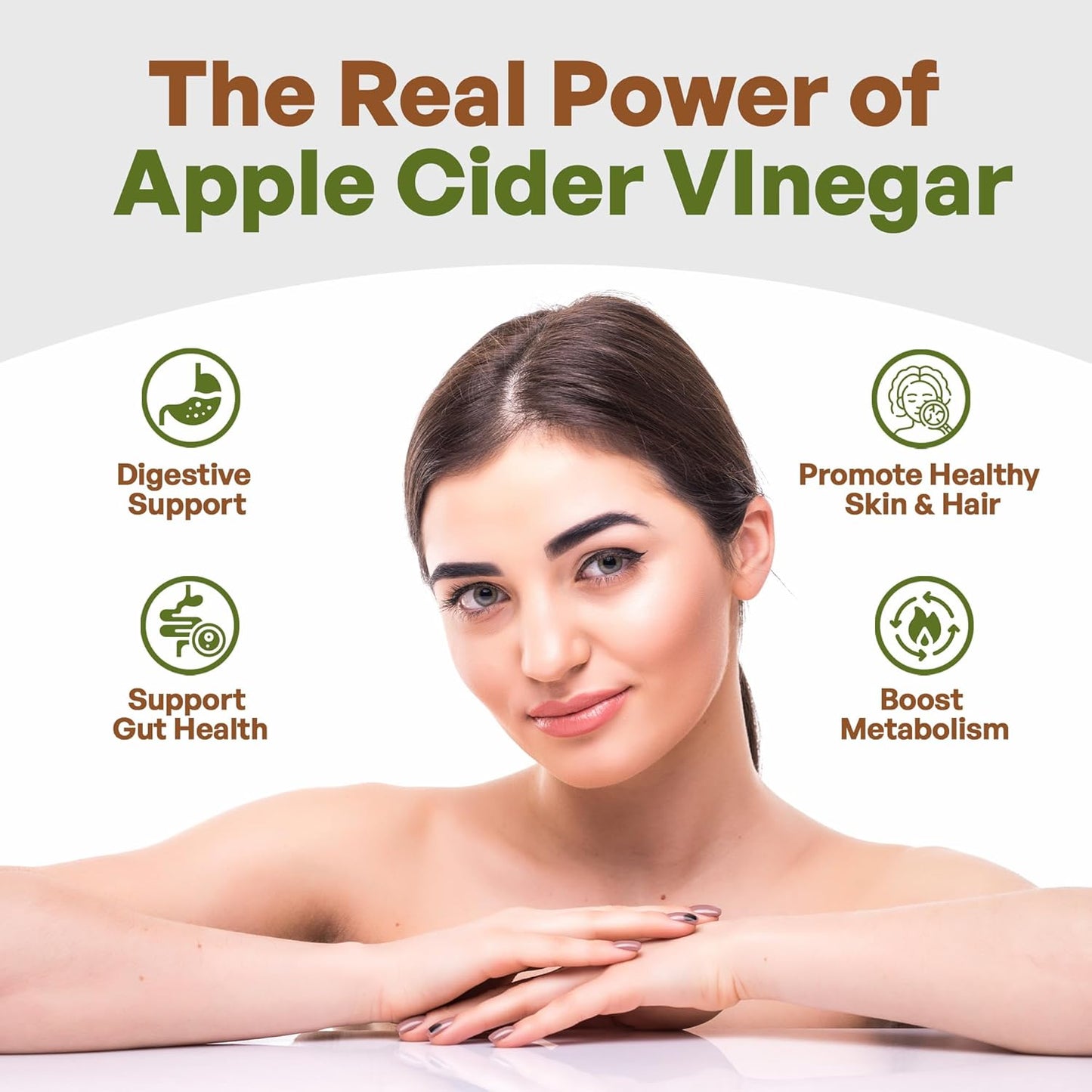 Go Nutra Apple Cider Vinegar Powder Organic 8oz. Natural ACV 5% Acetic Acid Apple Cider Powder for Cooking, Skincare & More