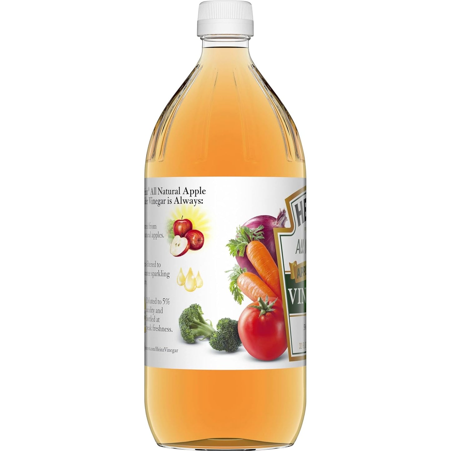 Heinz All Natural Apple Cider Vinegar with 5% Acidity (32 fl oz Bottle) - Packaging may vary
