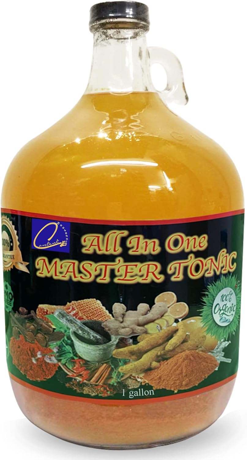 64oz Kosher| Halal | Natural apple cider vinegar | All in One Master Tonic Shots cinnamon, cloves, lemon, ginger, turmeric, cayenne pepper, honey, water | USDA Certified Organic | Fire Cider