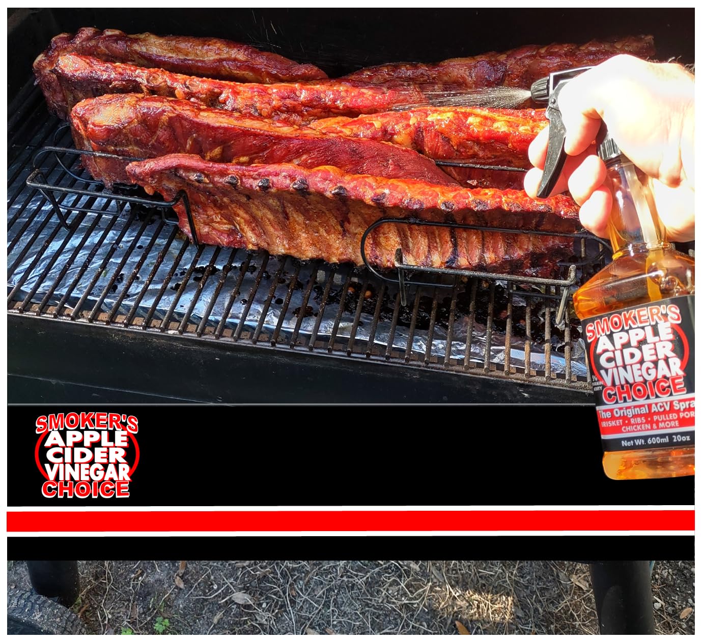 Apple Cider Vinegar Spray | For Deepest Smoke Ring | Smoker’s Choice Original ACV Spray | For Best Results on Brisket Pork Ribs Chicken & More | Enhances Flavor Profile | Ready to Use Smoker Accessories