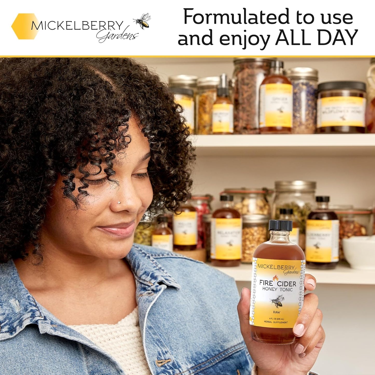 Mickelberry Gardens Fire Cider Apple Cider Vinegar Honey Tonic with Organic Turmeric Root, Ginger Root & Dandelion - Natural Digestion & Immune Support (8 Ounces)