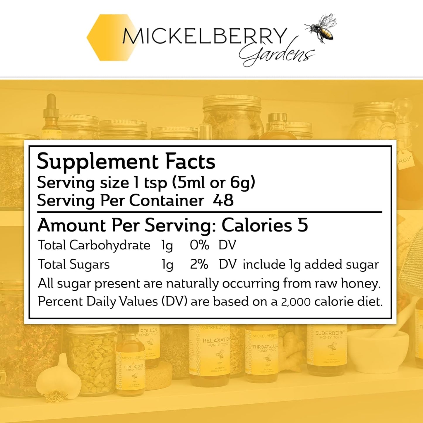 Mickelberry Gardens Fire Cider Apple Cider Vinegar Honey Tonic with Organic Turmeric Root, Ginger Root & Dandelion - Natural Digestion & Immune Support (8 Ounces)