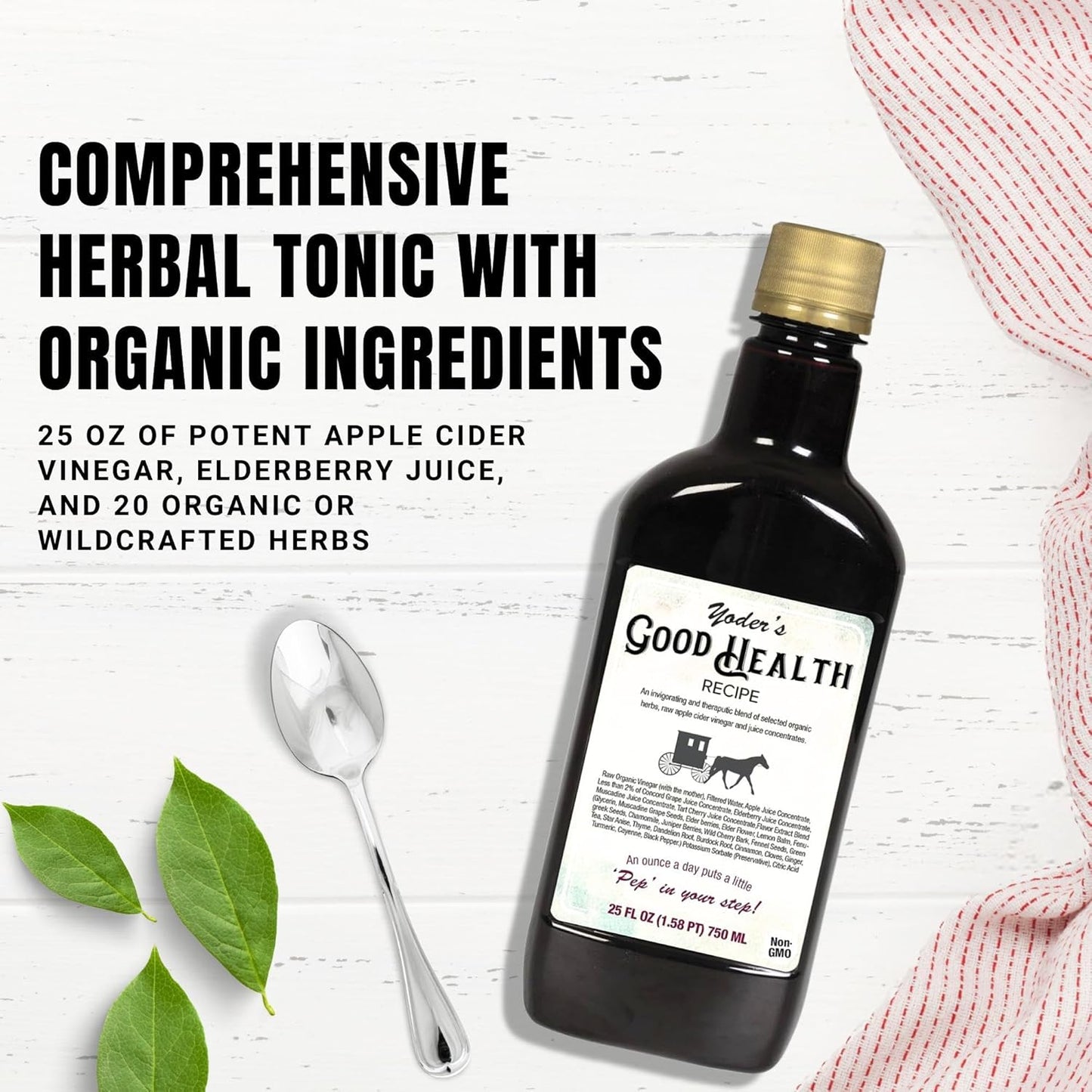 Yoder’s Good Health Recipe Apple Cider Vinegar Liquid Complex, 25 oz, Amish Harvest Herbal Tonic with Elderberry Juice, Organic Wildcrafted Herbs, Raw Detoxifying Antioxidants (2)