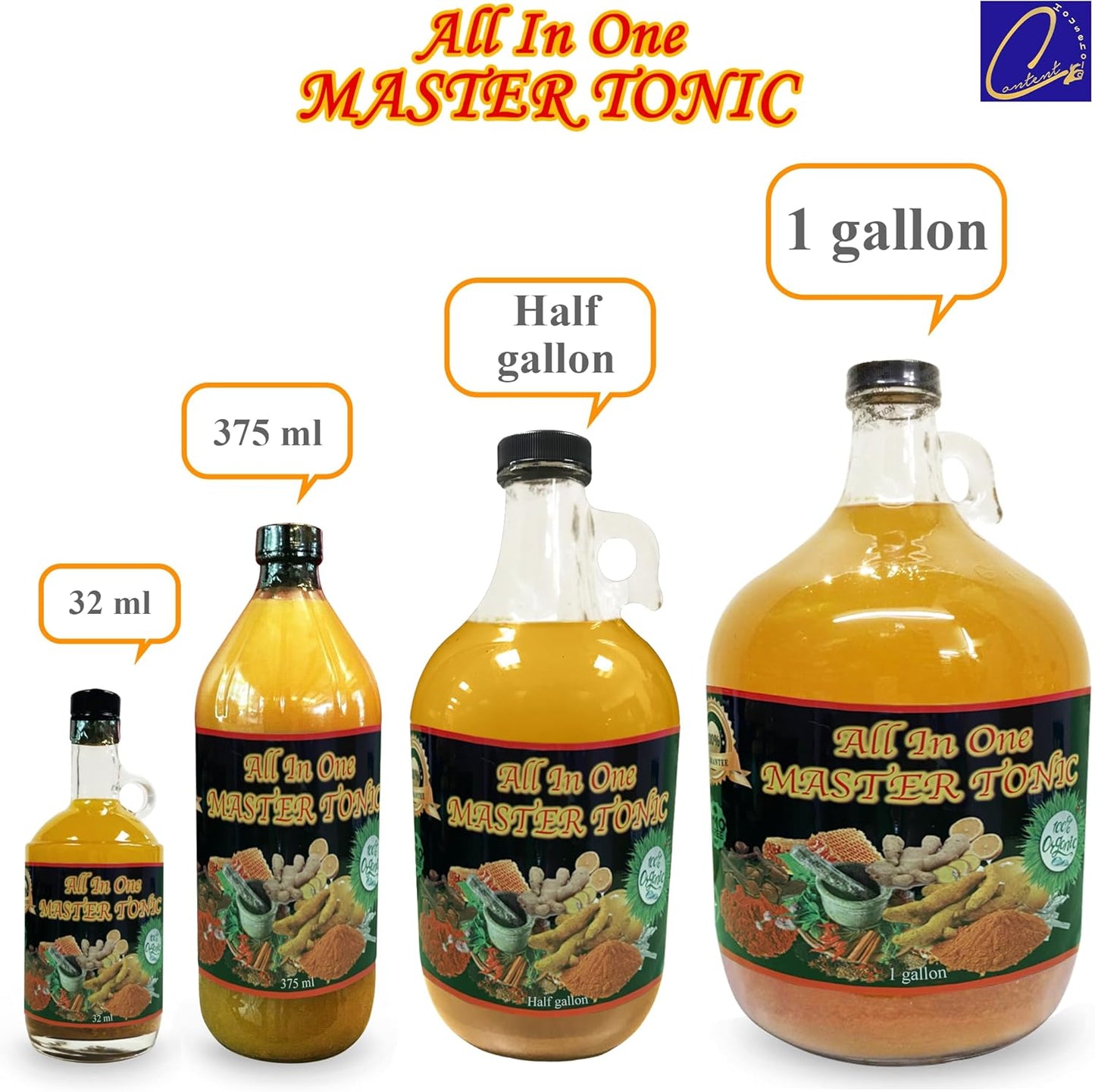 128oz| Kosher| Natural apple cider vinegar | All in One Master Tonic Shots cinnamon, cloves, lemon, ginger, turmeric, cayenne pepper, honey, water |USDA Certified Organic |Fire Cider