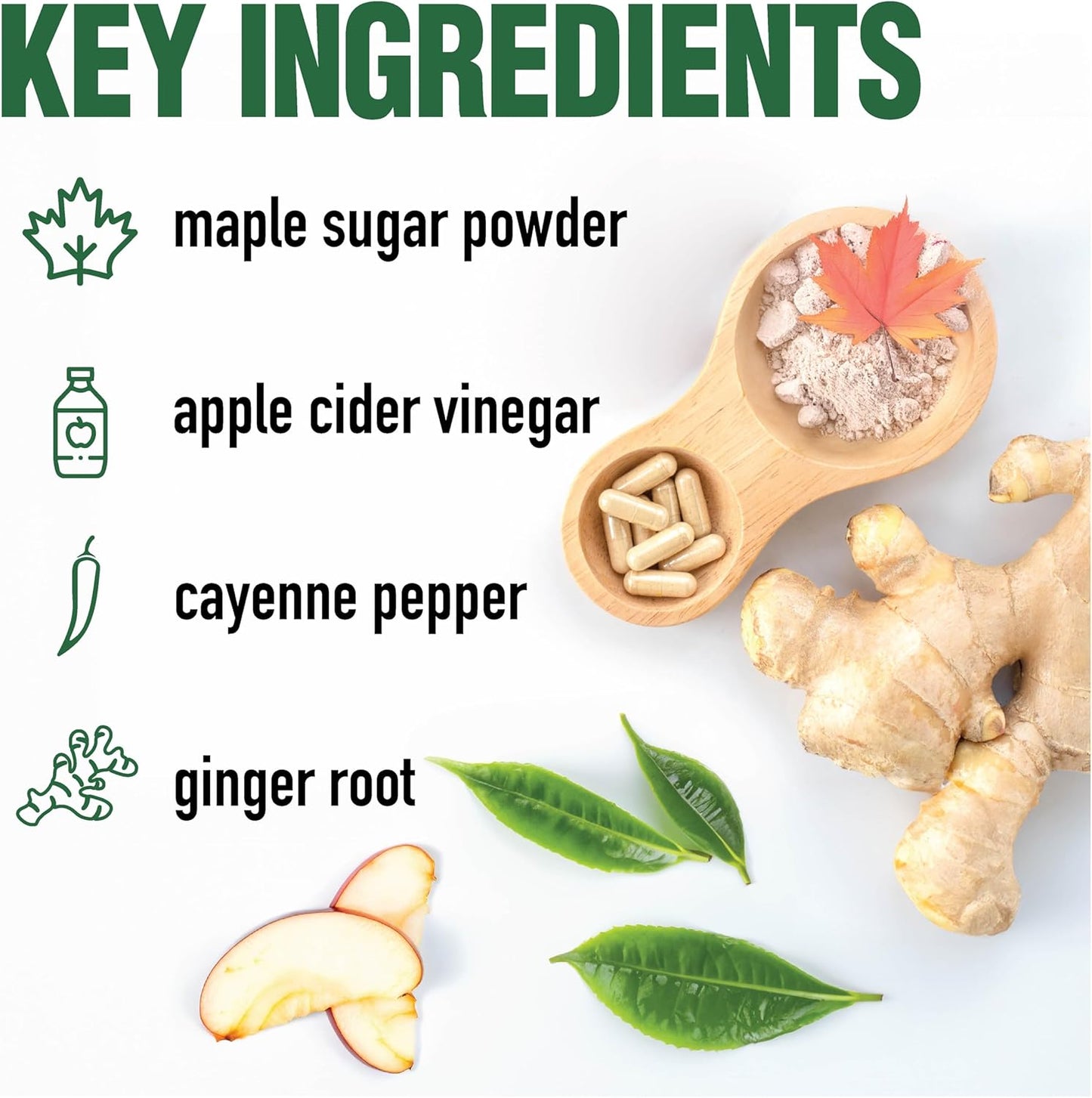Country Farms Apple Cider Vinegar Capsules, with Ginger, Cayenne and Maple, Helps Aid Digestion, Supports Healthy Weight Loss, Cleanses and Detoxifies, Supports Water Balance, 90 Count, 90 Servings