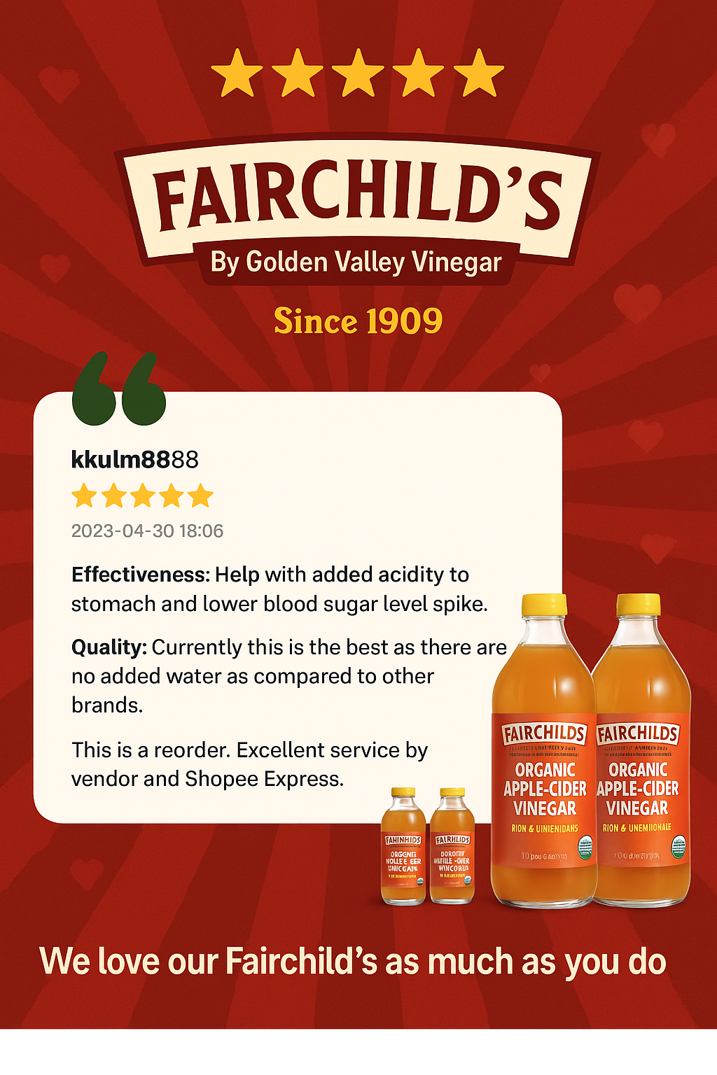 Fairchild Organic Apple Cider Vinegar – 32oz (With The Mother)
