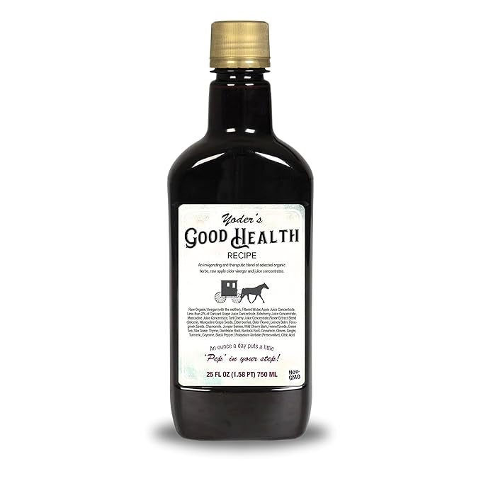 Yoder’s Good Health Recipe Apple Cider Vinegar Liquid Complex, 25 oz, Amish Harvest Herbal Tonic with Elderberry Juice, Organic Wildcrafted Herbs, Raw Detoxifying Antioxidants (2)