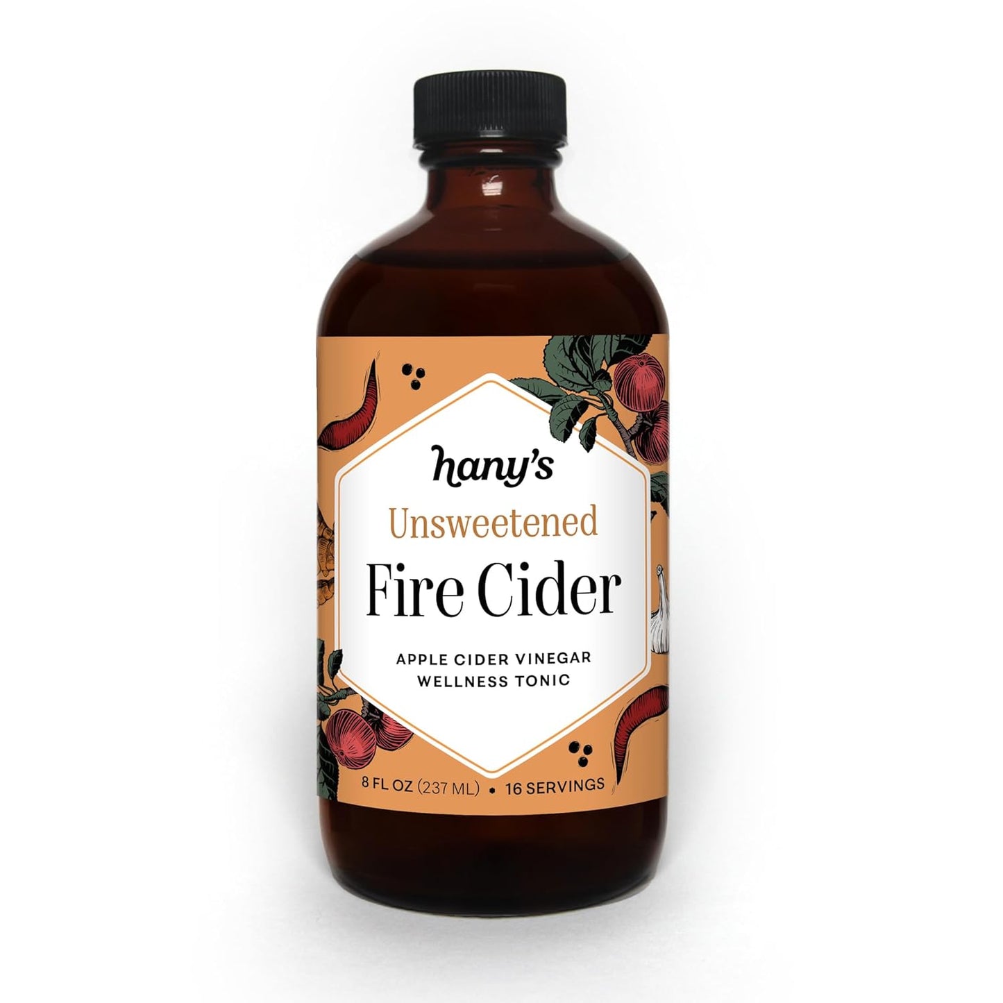 Hany's Harvest Fire Cider – 16 fl oz Glass Bottle | All-Natural, Small-Batch, Handcrafted, Non-GMO, Gluten-Free