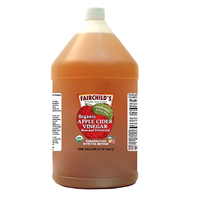 Fairchild’s Organic Apple Cider Vinegar with the Mother – Raw, Unfiltered, 1 Gallon (128oz)