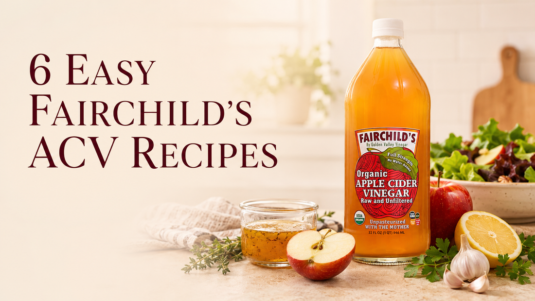 Fairchild's apple cider vinegar recipes with salad, apples, lemon and homemade vinaigrette