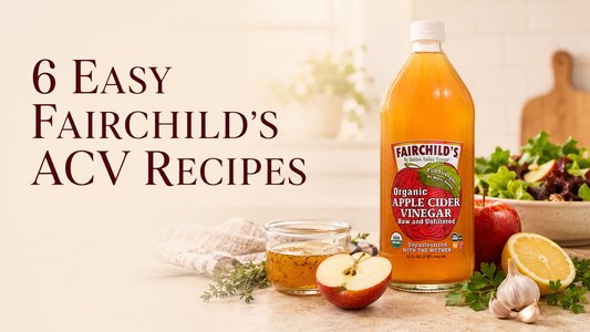Fairchild's apple cider vinegar recipes with salad, apples, lemon and homemade vinaigrette