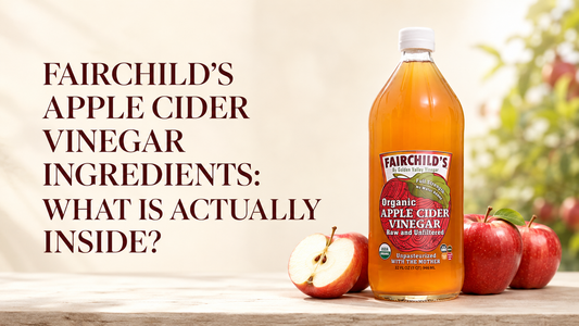 Fairchild's Organic Apple Cider Vinegar ingredients with fresh organic apples