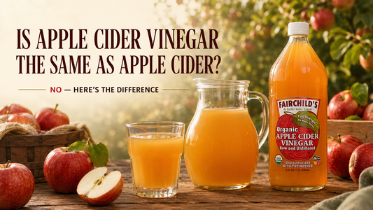 Fairchild’s Apple Cider Vinegar compared with fresh apple cider and apples