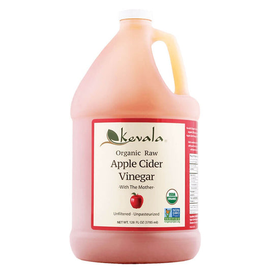 Kevala Organic Apple Cider Vinegar - 128 fl oz – 1 gallon – With Mother - Fresh Apples – Cooking Vinegar – Organic Raw