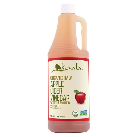 Kevala Organic Raw Apple Cider Vinegar – With Mother, USDA Certified, Salad Dressing, Non-GMO, Kosher, Fresh Apples, Unfiltered, Gluten Free, 35oz