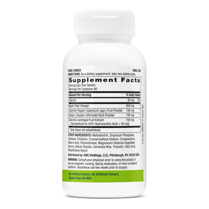 GNC SuperFoods Apple Cider Vinegar with Ginger & Cayenne – 120 Tablets