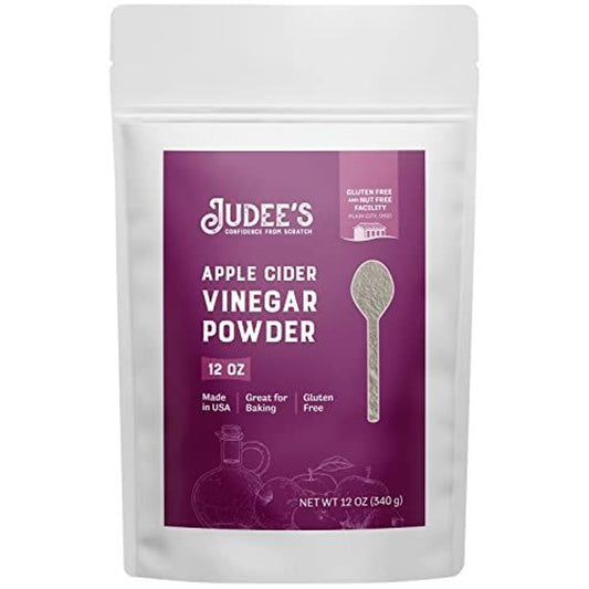 Judee's Apple Cider Vinegar Powder 12 oz - Gluten-Free and Nut-Free - Keto-Friendly and Great for Baking and Cooking - Add to Marinades, Glazes, Dry Rubs, and More