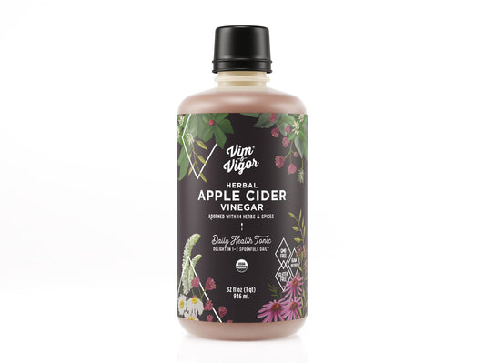Tonic, Vim & Vigor, 32 Shots, Apple Cider Vinegar, 14 Herbs, Vegan, Whole, Organic, Paleo, Keto, Whole 30, USA Made