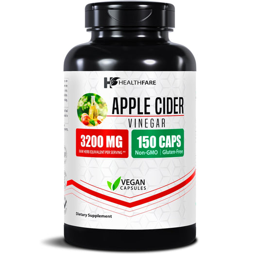 Apple Cider Vinegar Capsules 3200mg | 150 Vegan Capsules | Maximum Strength ACV Supplement | Natural Cleanse Support | Non-GMO & Gluten-Free | Made in USA