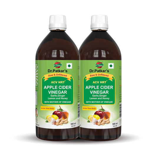Dr. Patkar's Apple Cider Vinegar Garlic,Ginger,Lemon And Honey (Pack Of 2)(500 Ml)