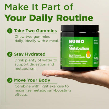 Numo Apple Cider Vinegar Gummies from The Mother, ACV Gummies with Probiotics, Folic Acid, MCT Oil, Vitamin B12, Pomegrante, Supports Digestive Health, Immune System, Gut Health - 60 Count
