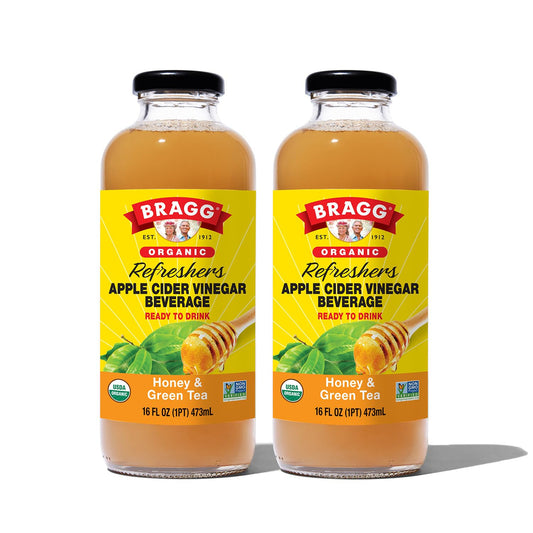 Bragg Honey and Green Tea Apple Cider Vinegar Refresher - (2 Pack) 16 fl oz - Raw and Unfiltered
