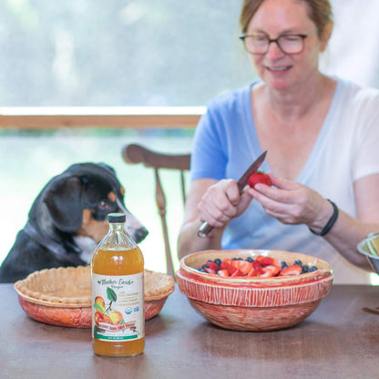 Mother Earth Organic Apple Cider Vinegar With The Mother – 16 oz Glass Bottle