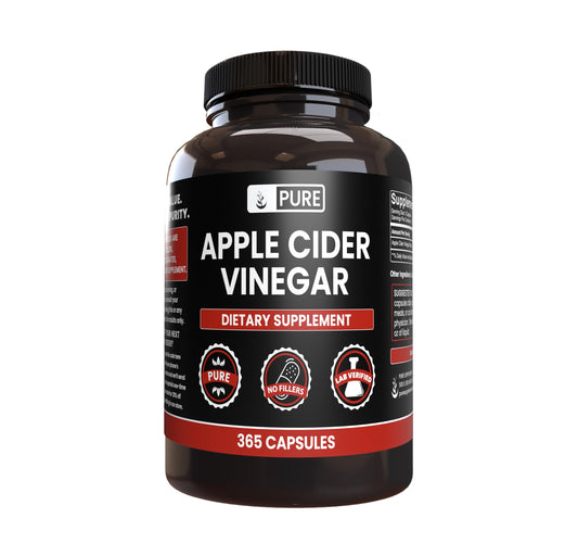Pure Original Ingredients Apple Cider Vinegar, No Magnesium Stearate or Rice Fillers Non-GMO, Undiluted ACV Powder with No Additives (365 Capsule)