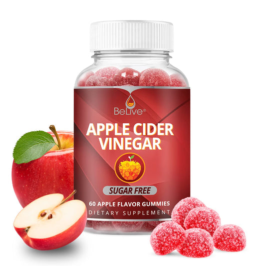 BeLive Apple Cider Vinegar Sugar Free Gummies – Great for Digestion & Healthy Diet - Gluten Free, No Glucose Syrup, ACV Gummies Alternative to Capsules & Drink (120 Ct) – 2 Pack
