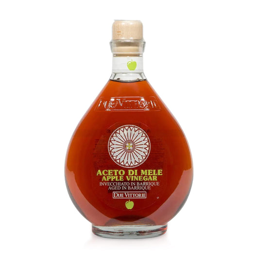 Due Vittorie Apple Vinegar - Easy to Drink Raw Apple Cider Vinegar Aged in Barrique Wine Barrels, Gourmet Vinegar for Cooking, Imported From Italy, All Natural - 16.9 fl oz / 500ml