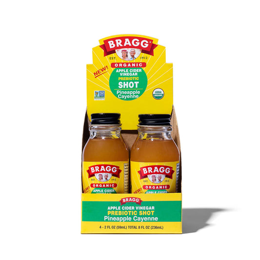 Bragg Organic Apple Cider Vinegar Shot – 2 Oz ACV Shot – USDA Certified Organic (Pineapple Cayenne, 2 Fl Oz (Pack of 4))